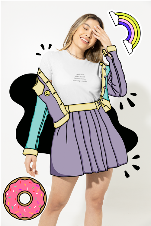 Cap in nori inima albastra fluturi in stomac